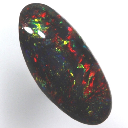 SOLID BLACK OPAL Bright cherry red and green